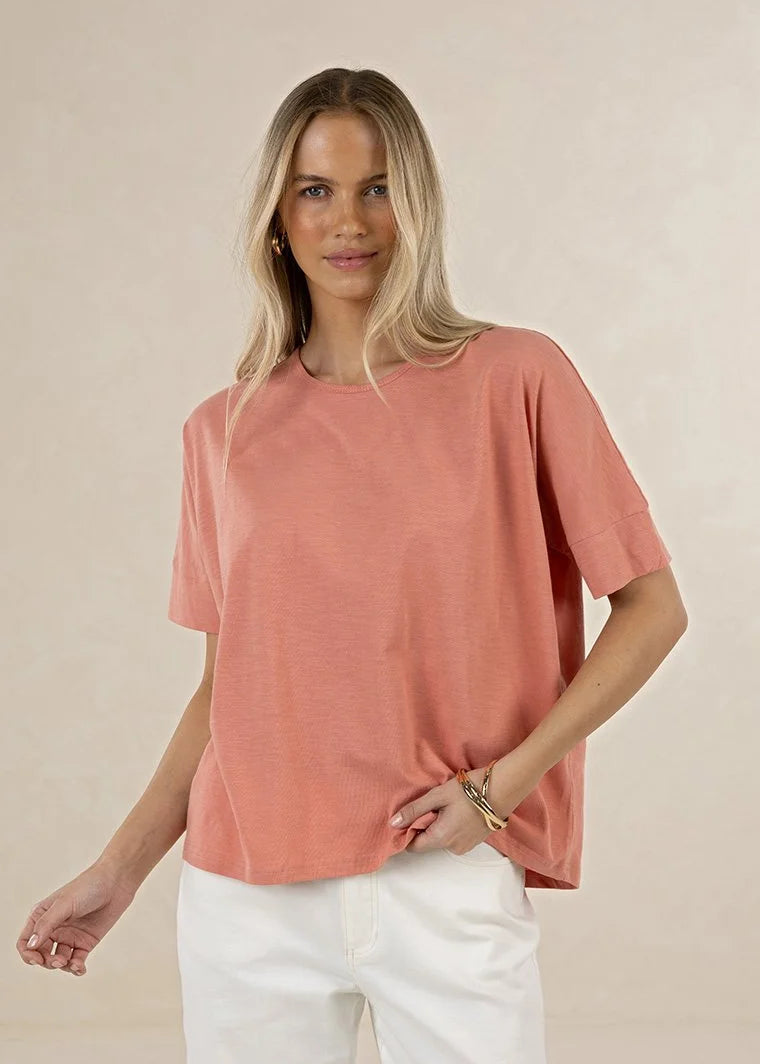 Humidity Dippy Tee Terracotta