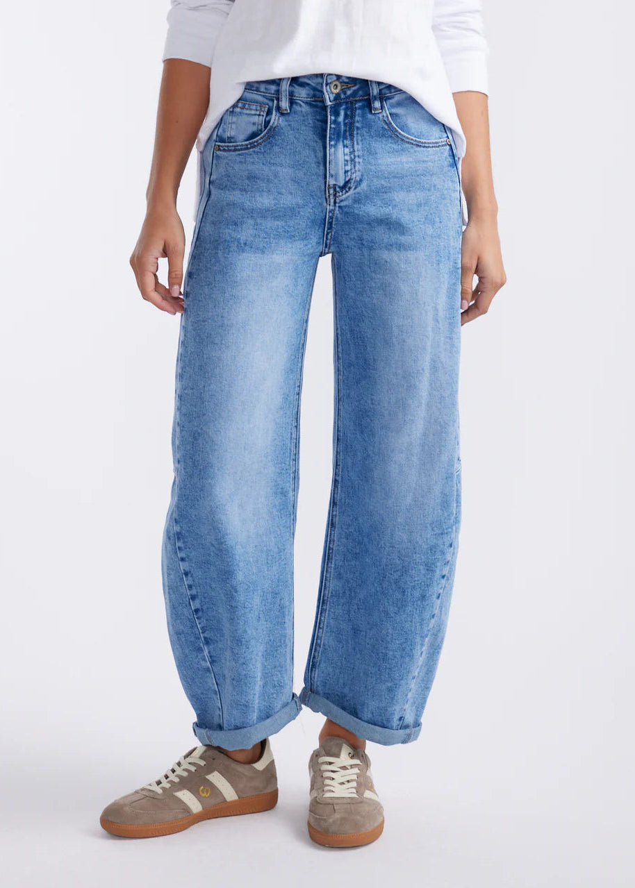 Italian Star Idaho Barrel Jean Mid Wash