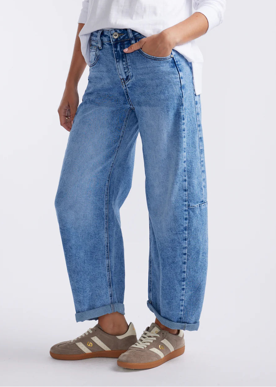 Italian Star Idaho Barrel Jean Mid Wash