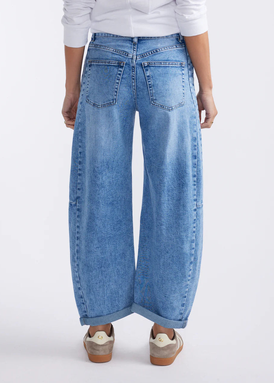 Italian Star Idaho Barrel Jean Mid Wash