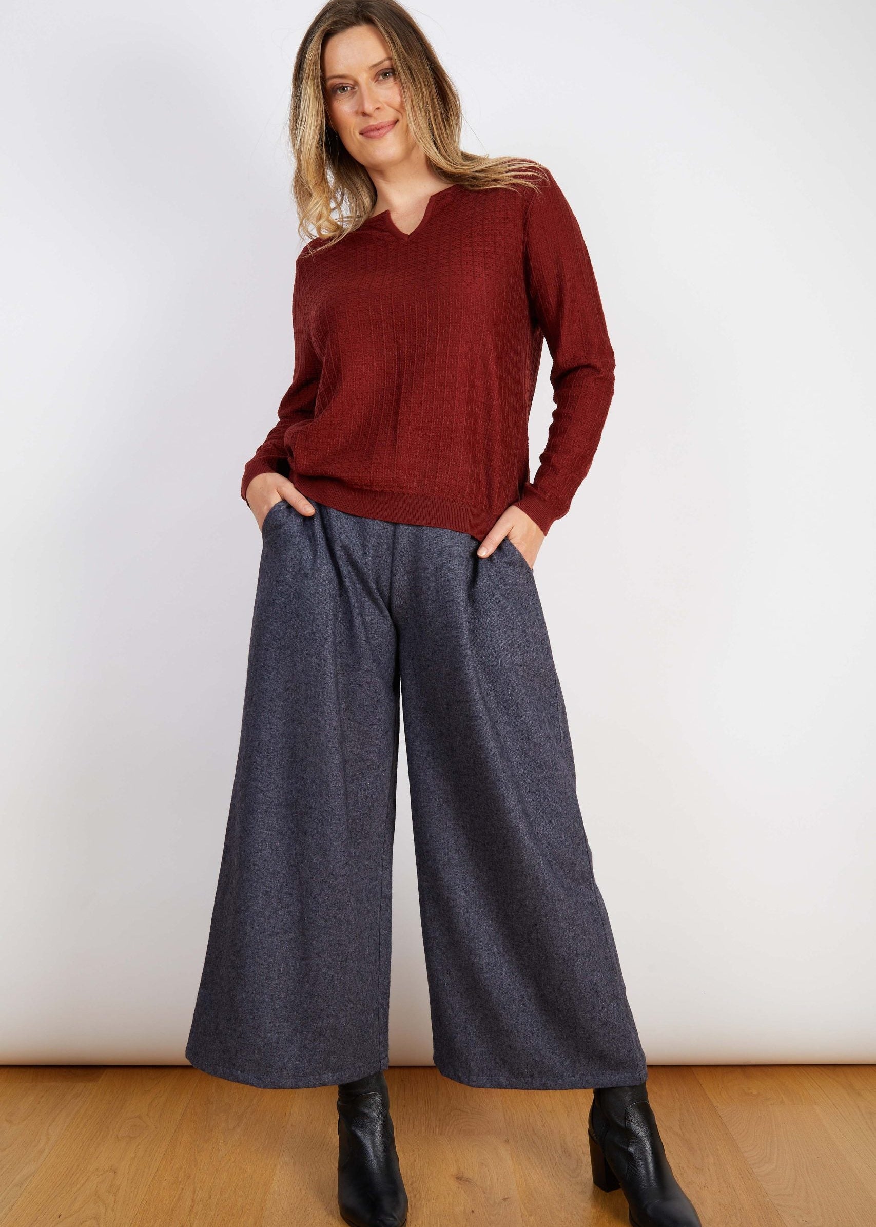 JJ Cotton Knit Wine