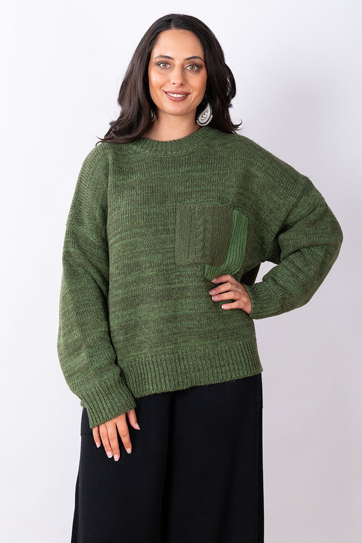JJ Wool Blend Green Jumper