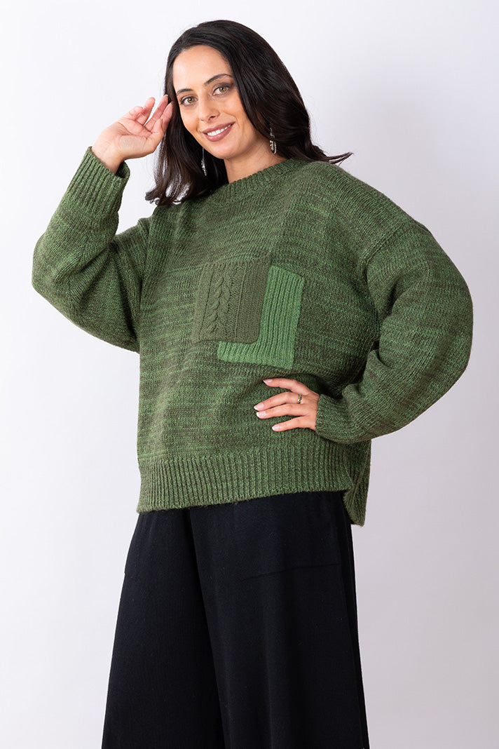 JJ Wool Blend Green Jumper