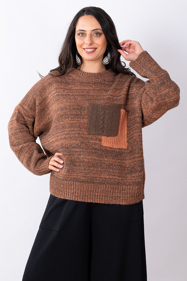 JJ Wool Blend Brown Jumper