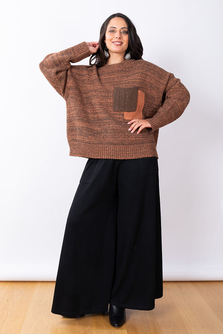 JJ Wool Blend Brown Jumper