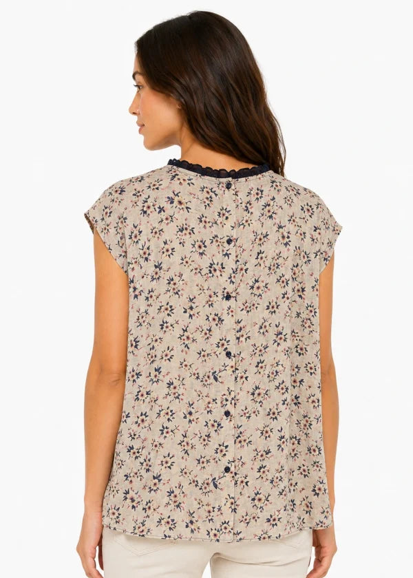 JJ Top Silk Linen Navy