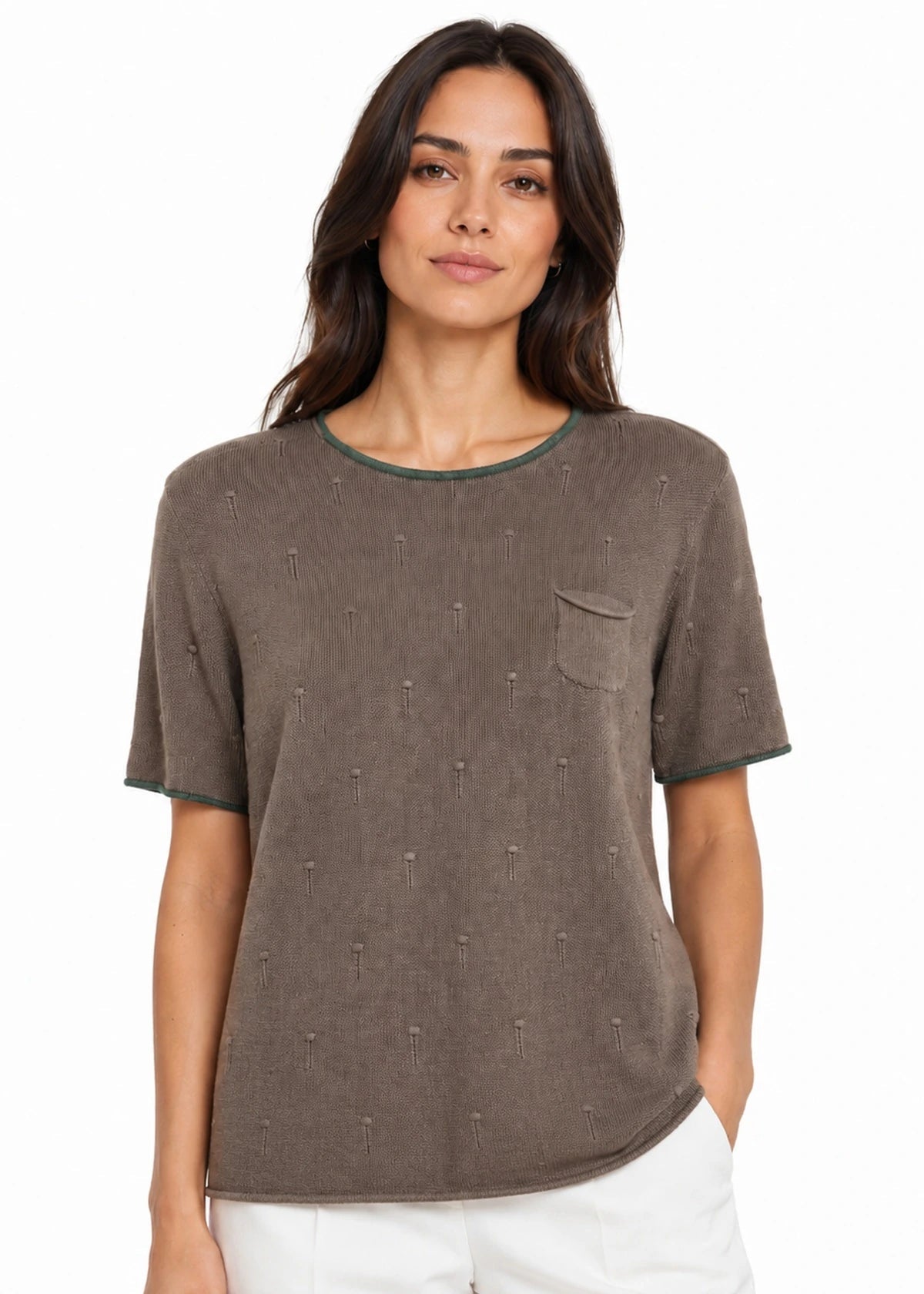 JJ Knit Tee Brown