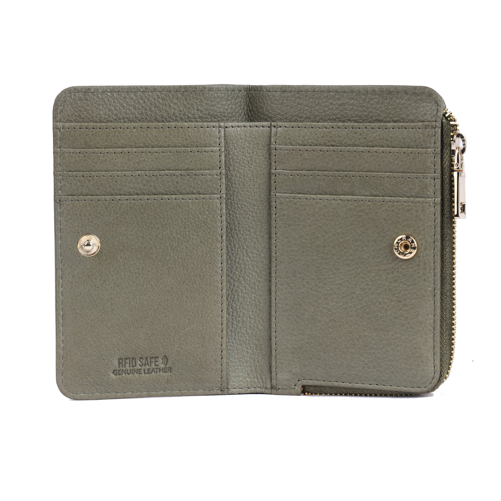Rugged Hide Mia Olive Wallet
