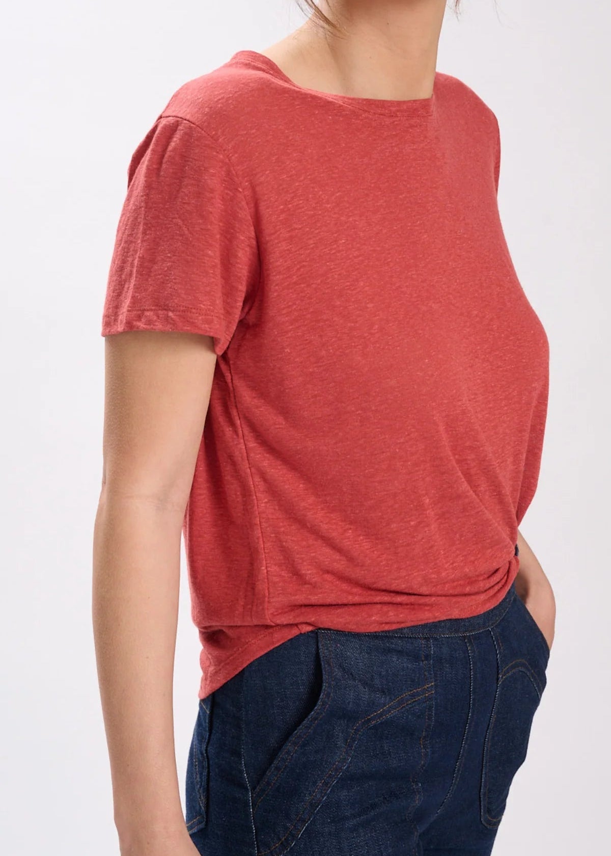 Olga Ruby Tee Rust Linen