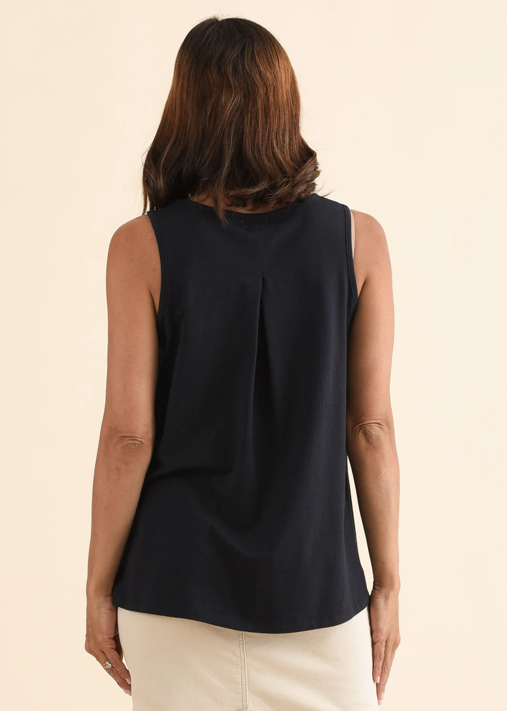 OTW Pleat Back Tank Navy