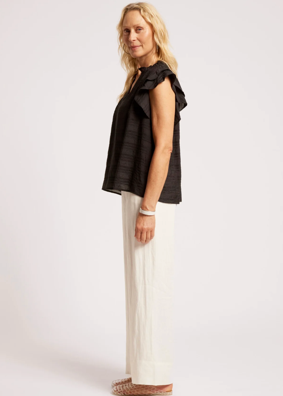 Eb & Ive Sovana Frill Tank Black