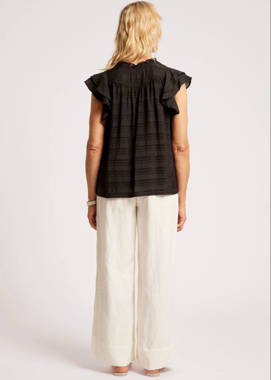Eb & Ive Sovana Frill Tank Black