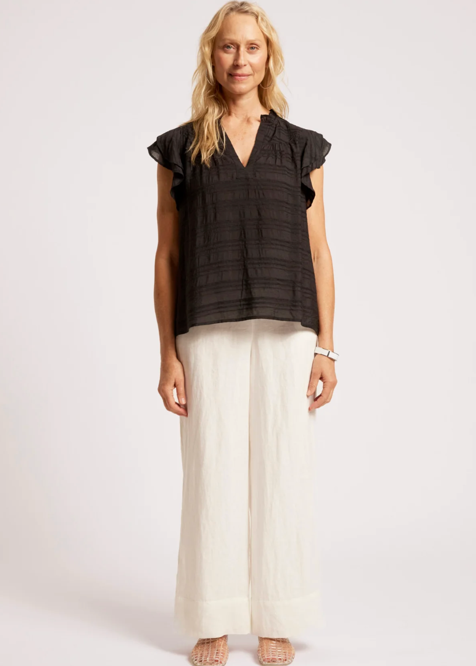 Eb & Ive Sovana Frill Tank Black