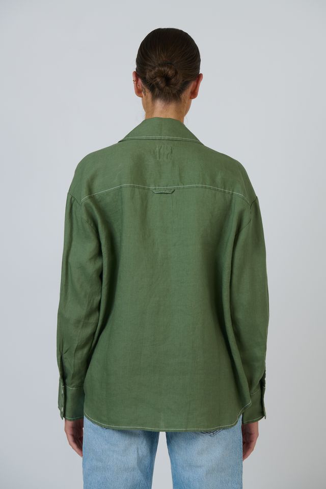 Enveloppe Linen Shirt Moss
