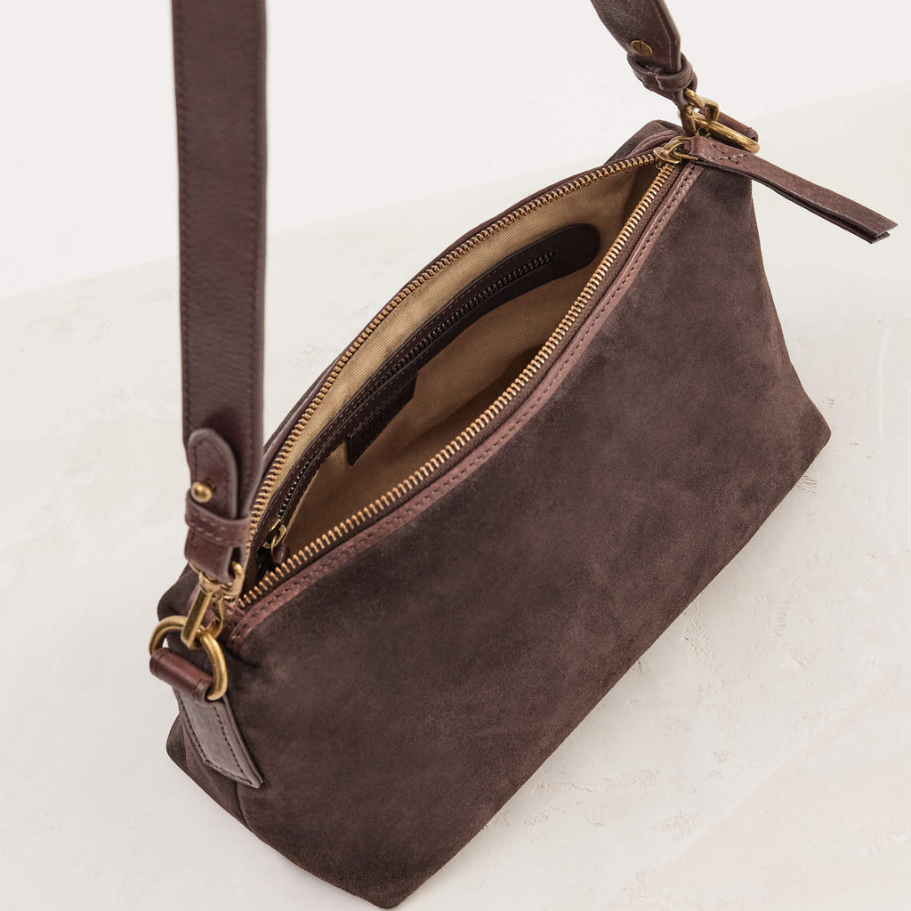 Juju & Co Suede Teddy Bag Choc