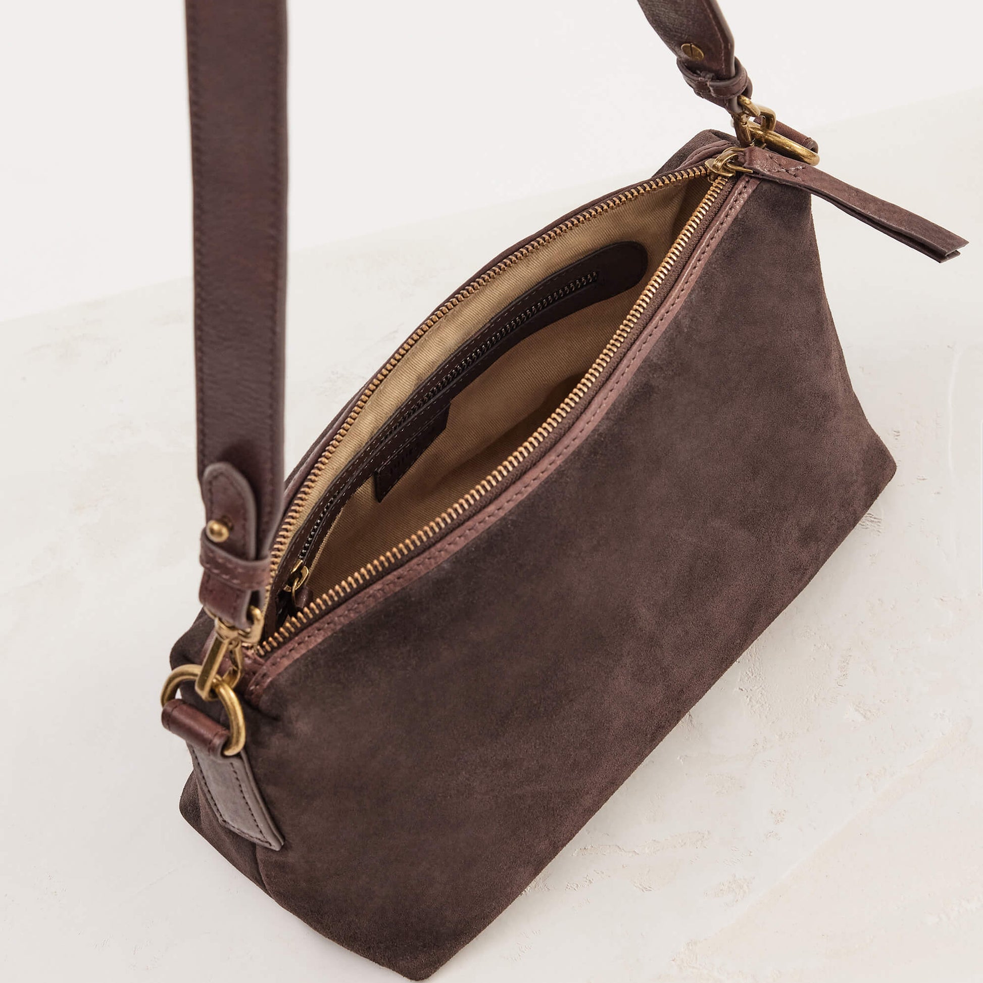 Juju & Co Suede Teddy Bag Choc