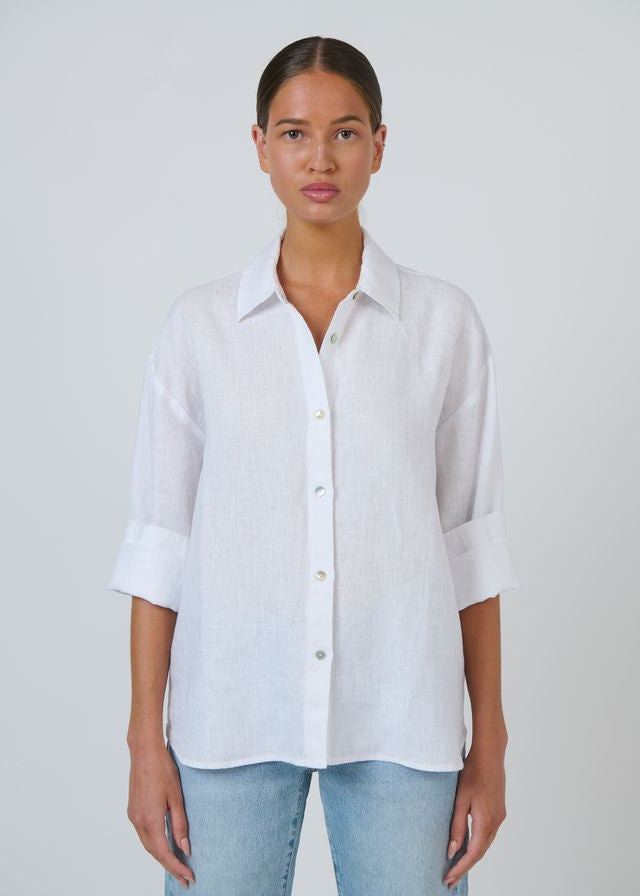 Enveloppe Linen Shirt White