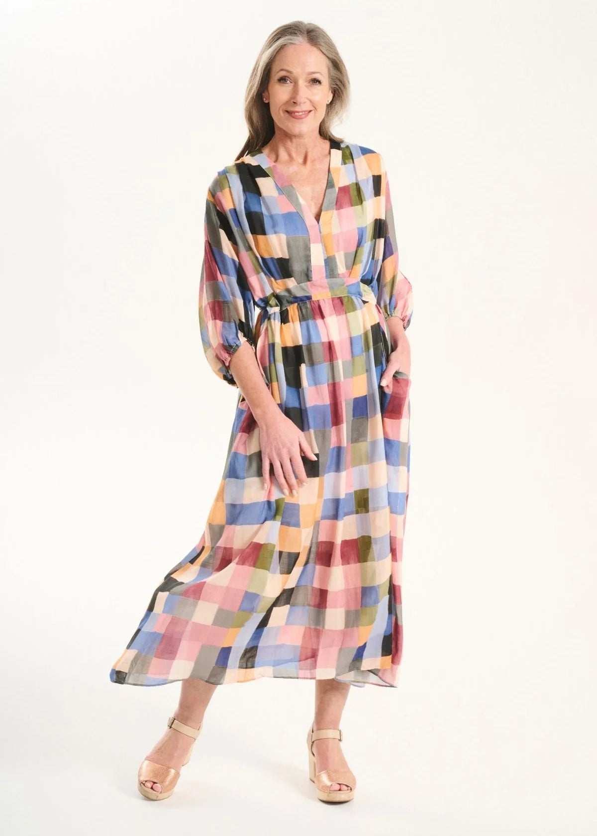 Olga Tessera Dress Blush