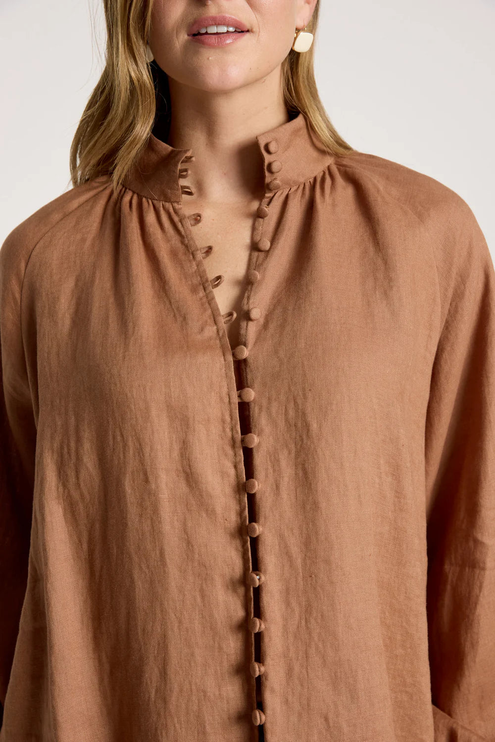 Eb & Ive Bajau Button Shirt Clay