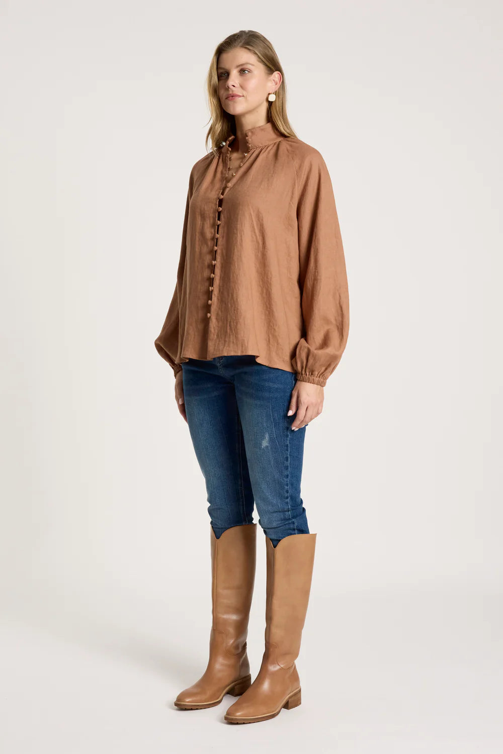 Eb & Ive Bajau Button Shirt Clay