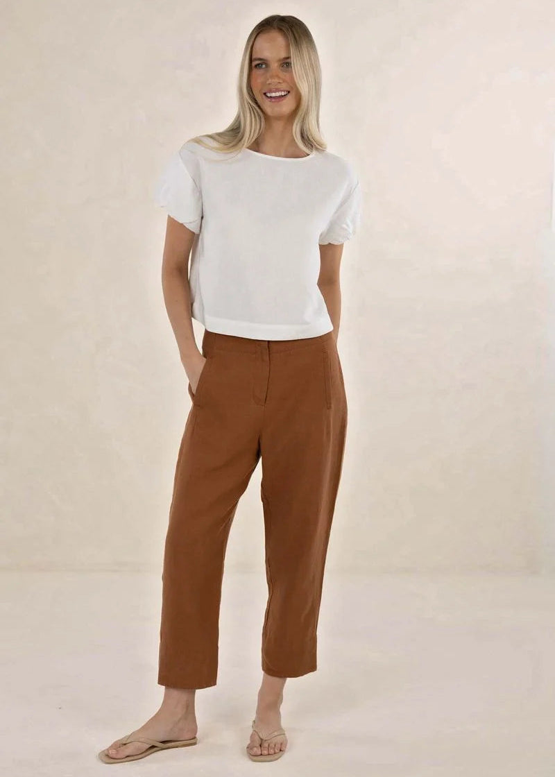 Humidity Huxe Linen Pant Tobacco