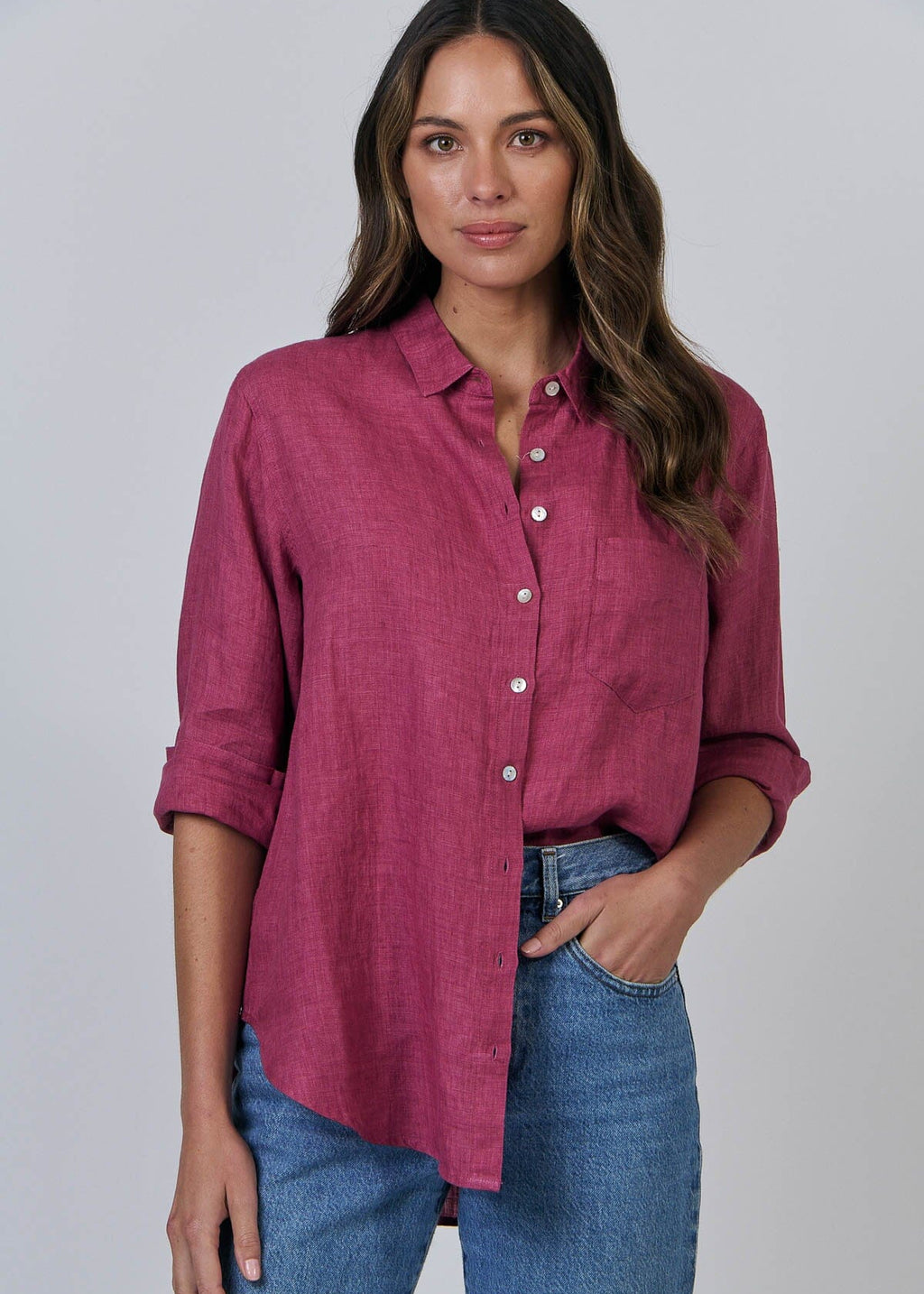 Enveloppe Linen Shirt Bordeaux
