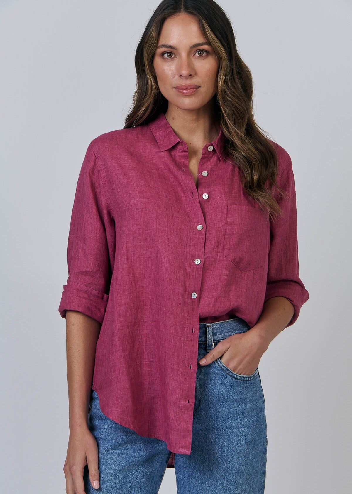 Enveloppe Linen Shirt Bordeaux