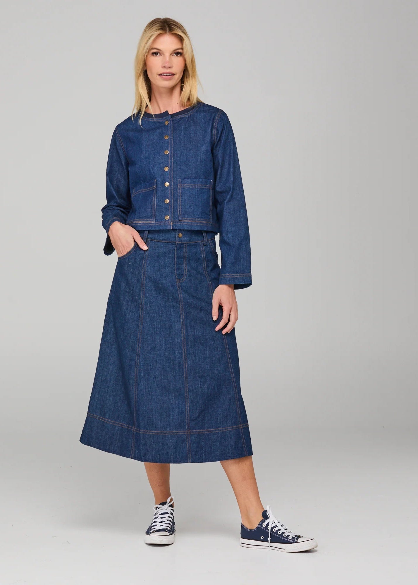 Boom Shankar Fumiko Skirt Dark Denim