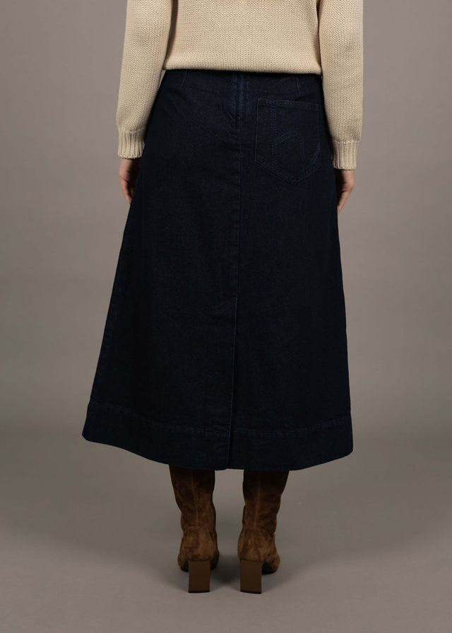 Humidity Edit Denim Skirt Dark Blue