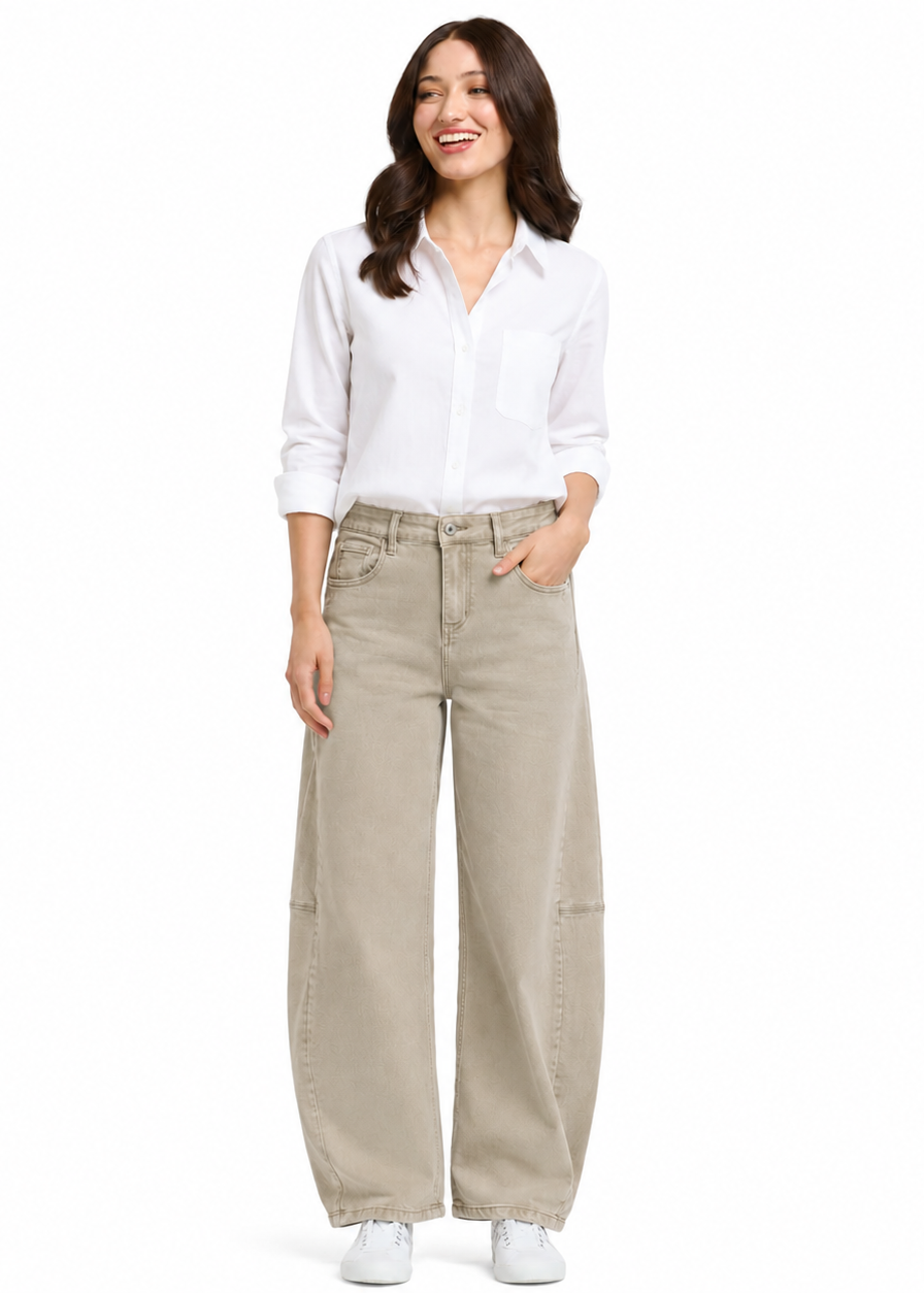 Italian Star Idaho Barrel Jean Beige