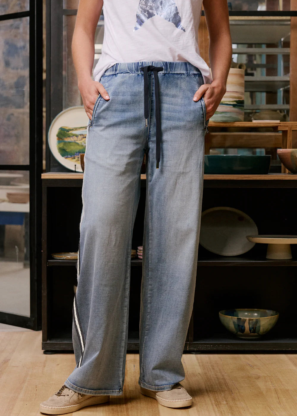 Italian Star Glam Track Denim