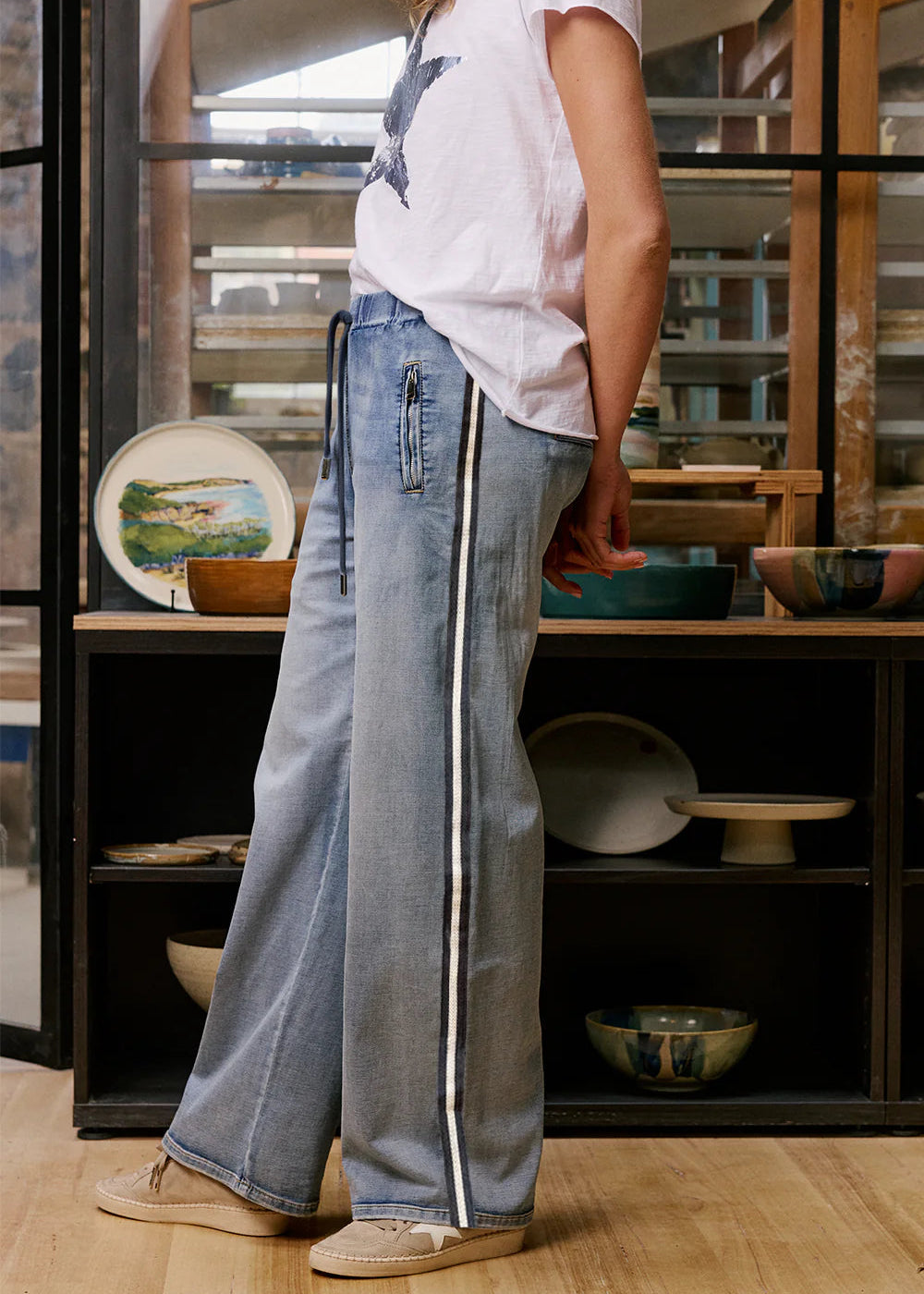 Italian Star Glam Track Denim