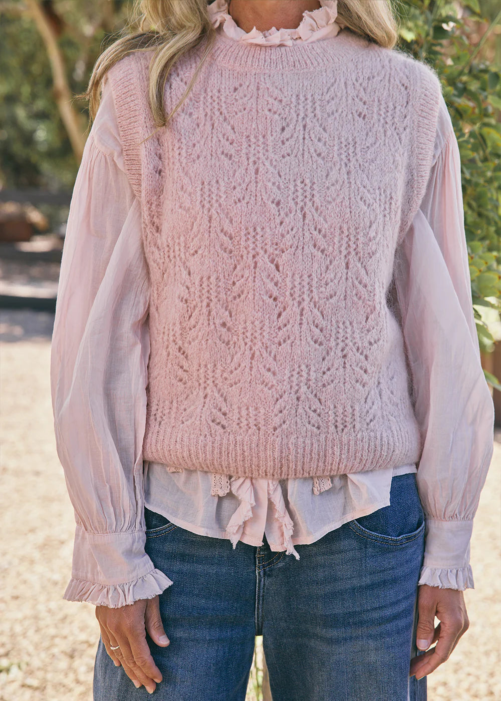 Italian Star Mohair Vest Pink