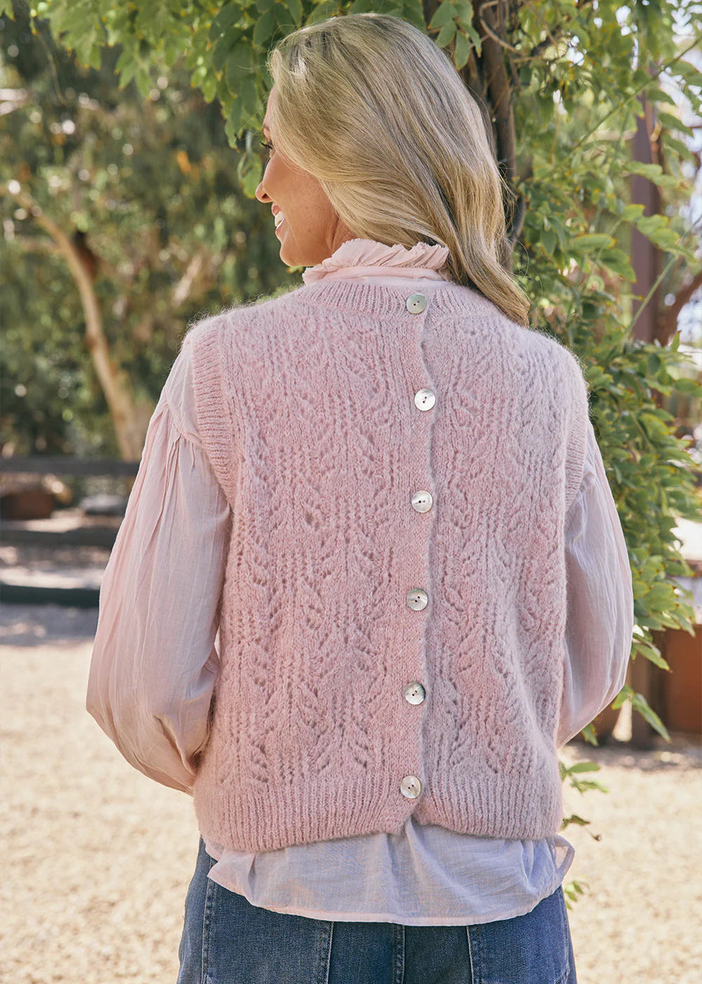 Italian Star Mohair Vest Pink