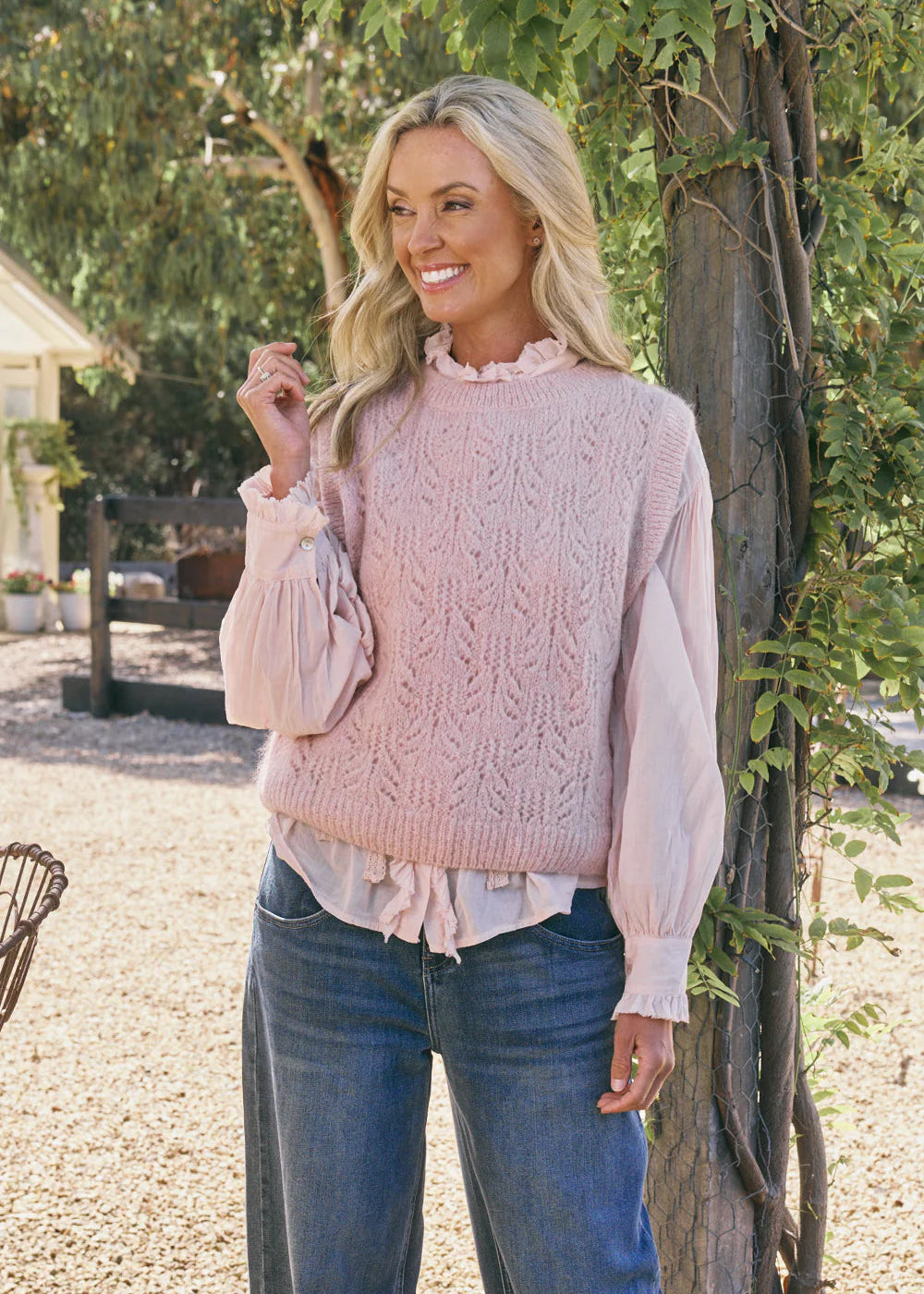 Italian Star Mohair Vest Pink