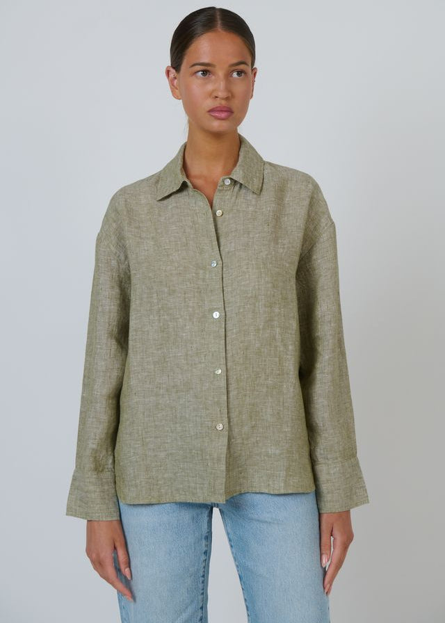 Enveloppe Linen Shirt Sage