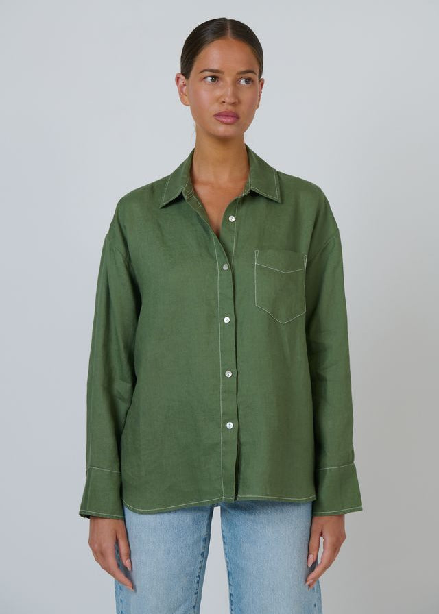 Enveloppe Linen Shirt Moss